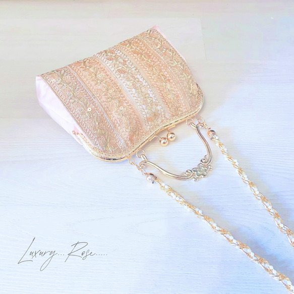 新作❤︎ロゼシャンパンの大人上品な煌めき溢れるロココ調大人ピンク  