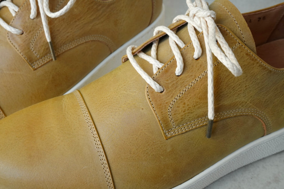 ★50%OFF SALE★メンズ★経年変化が楽しめるオイルレザースニーカー/イエローベージュ/本革  R1296974466(9854円)
