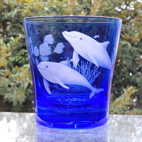 青いガラスのイルカのボトル 青いガラスのイルカのボトル Stylish Selection】Flash Blue Dolphin
