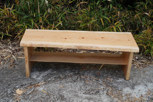 送料無料】杉の耳付き一枚板のベンチ 〜テレビ台にもおすすめです  