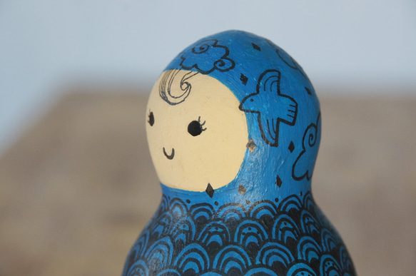 ひょうたんアート 青色の青海波 その他置物 gane工房 通販 18096385