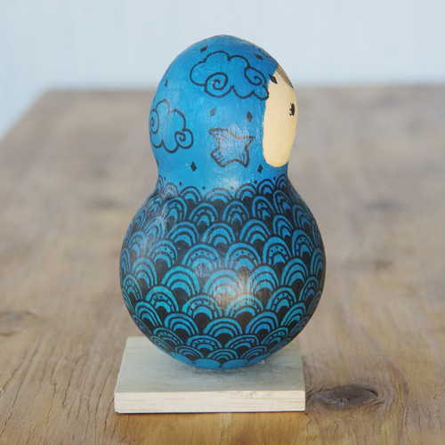 ひょうたんアート 青色の青海波 その他置物 gane工房 通販 18096385