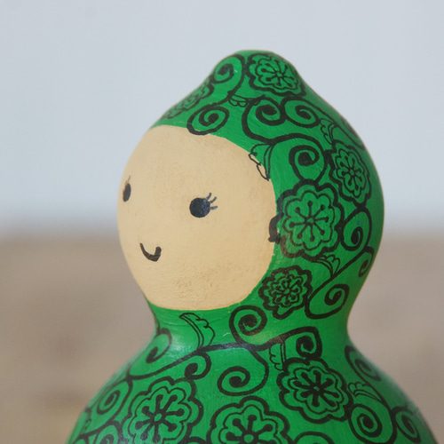 ひょうたんアート 緑色の花唐草 その他置物 gane工房 通販 18096409