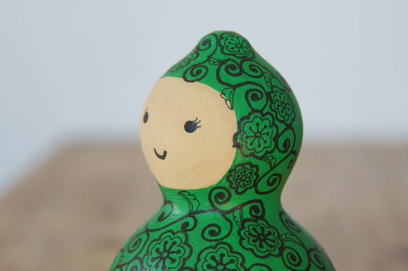 ひょうたんアート 緑色の花唐草 その他置物 gane工房 通販 18096409