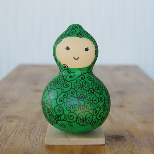 ひょうたんアート 緑色の花唐草 その他置物 gane工房 通販 18096409