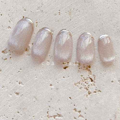 ミラーフレンチ ネイルチップ ハンドメイド 【公式通販】