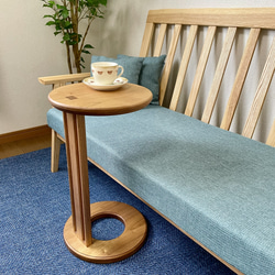 天然木 パープルハート材 折り畳みサイドテーブル 手造り 一点物