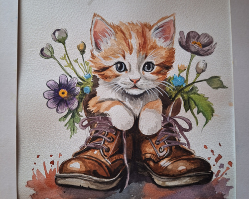 ミカオ　MICAO 「猫と女の子」版画　絵画 ミカオ MICAO 「猫と女の子」版画 絵画 ミカオ MICAO 「猫と女の子