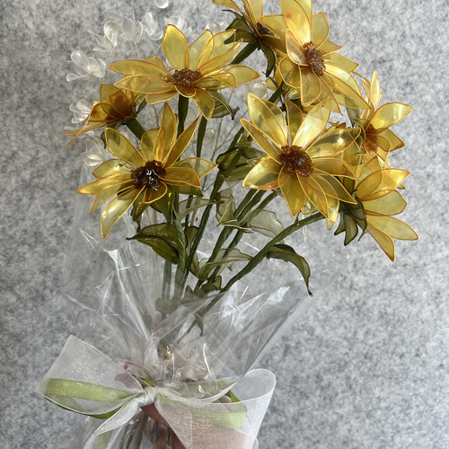 アメリカンフラワー ひまわり 向日葵の造花 ～ディップアート