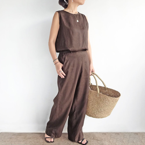 ~30s フランス　ビンテージ　ブラウンリネンハンティング　セットアップ 30s フランス ビンテージ ブラウンリネンハンティング