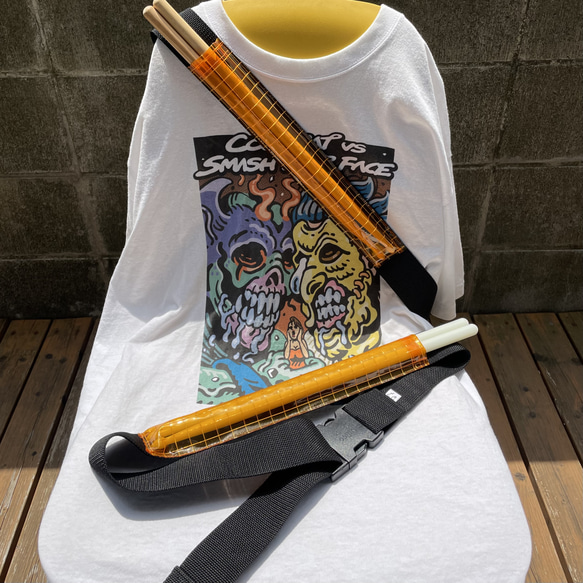 オレンジメッシュNinjaスティックケース 楽器・アクセサリ