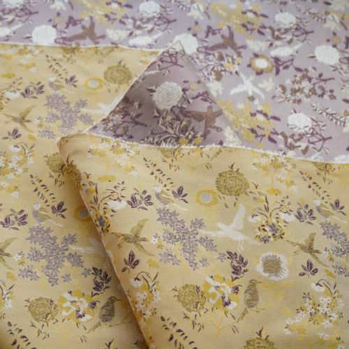 シックな花鳥模様 花柄 ジャカード生地 [4417] 生地 ruusu 通販