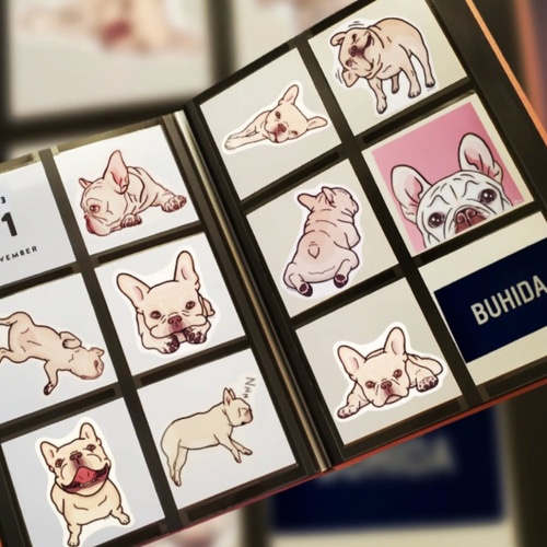 悩殺ヒップ♡ブルドッグステッカー｜全2色／防水タイプ シール
