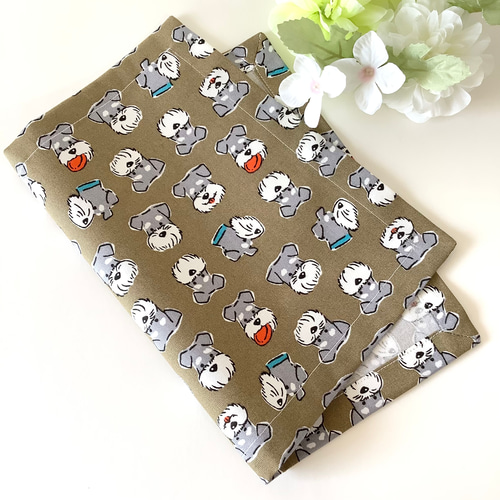 ハンドメイド　オーダー　ランチョンマット ♡サイズオーダーOK ☆ミニチュアシュナウザー柄☆ランチョン