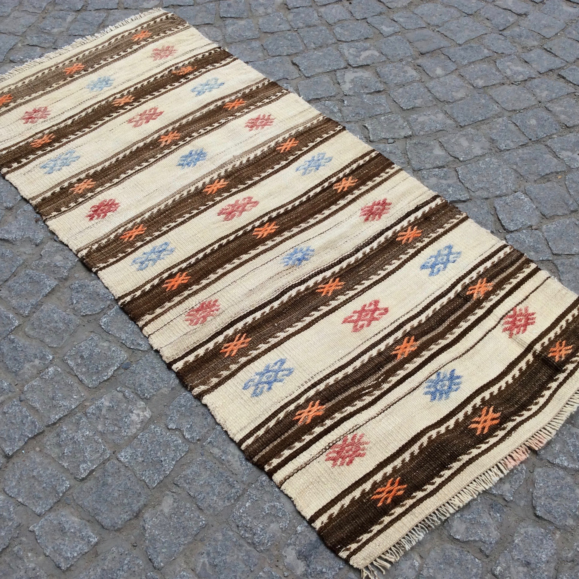 オールドキリム トルコ 手織りラグ 138x61cm