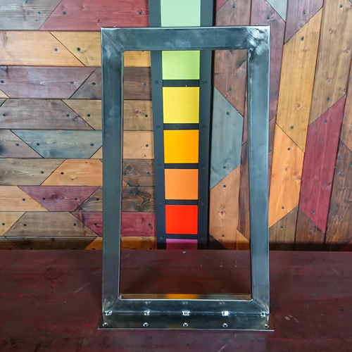 無塗装でアイアンな極細鉄脚♪ 20×400（床面300）×650mm 台形型 2脚ver  