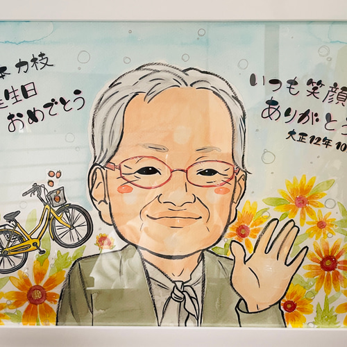 2名さま　B4サイズ【似顔絵オーダー】ナチュラルフレーム 6/30までお急ぎ便 2名さま B4サイズ【似顔絵オーダー】ナチュラルフレーム 6/30