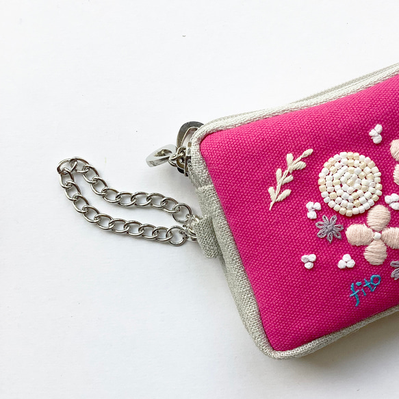 カードポーチ「花花 PK」　　イヤホンケース　ミニ財布 7枚目の画像