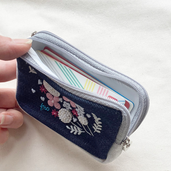カードポーチ「花花 PK」　　イヤホンケース　ミニ財布 8枚目の画像