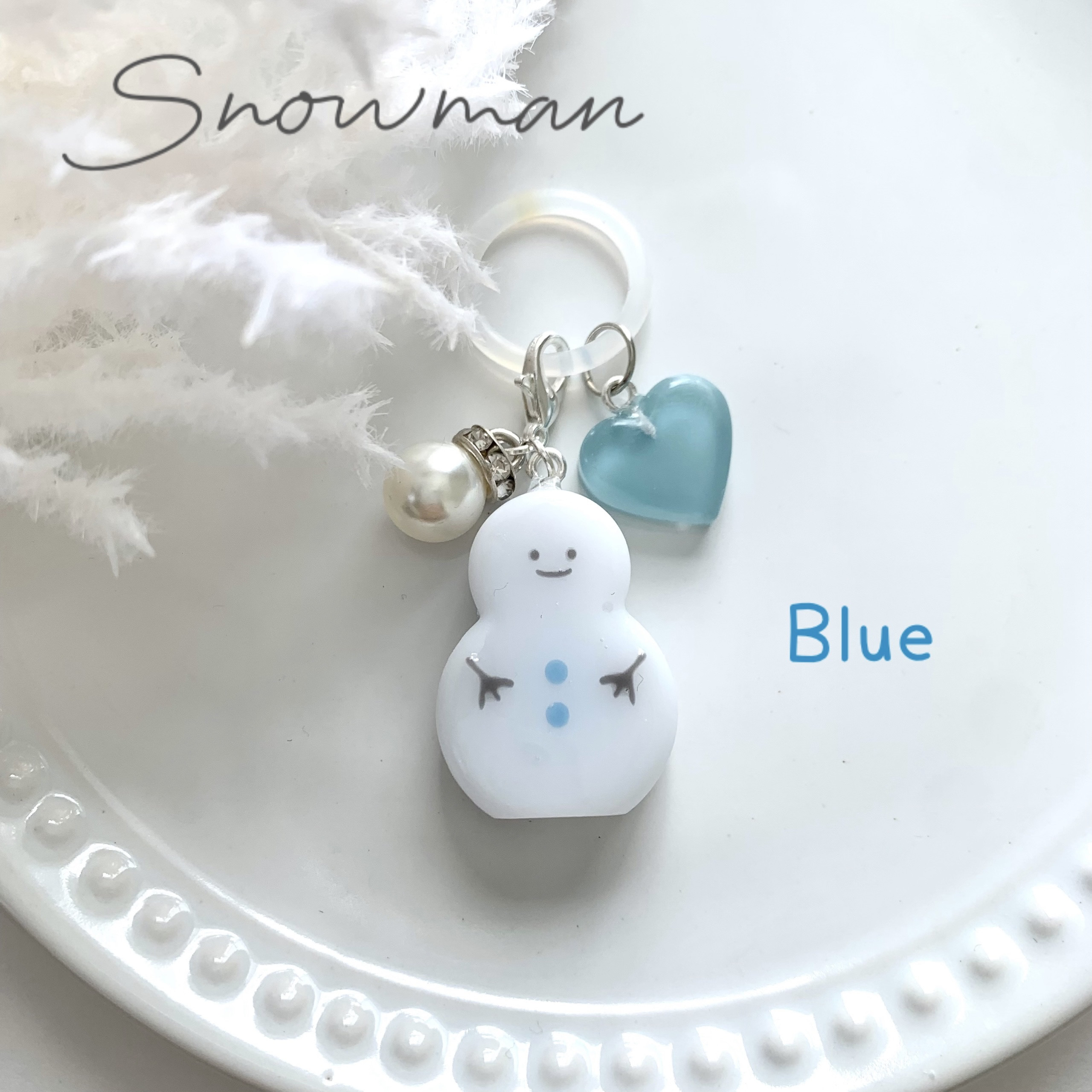 snowman＊アンブレラマーカー チャーム BLUE キーホルダー