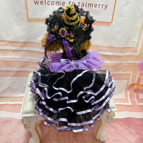 【ハロウィン】ハーフボンネットドレス 手作りハロウィン黒ロリータ ハーフボンネットゴッシクヘッド