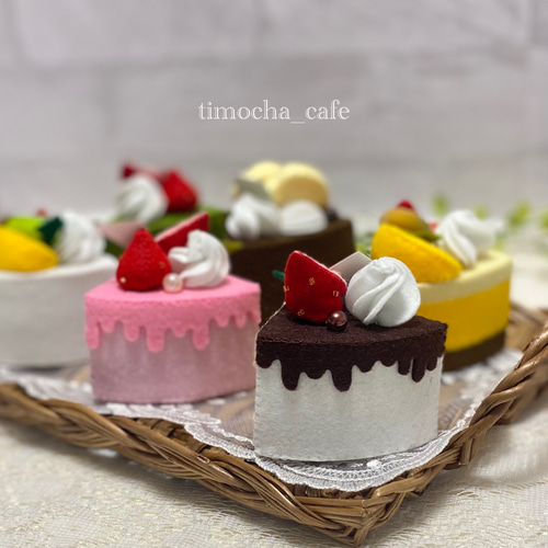 フェルトのケーキ 6点セット おもちゃ・人形 timocha_cafe 通販