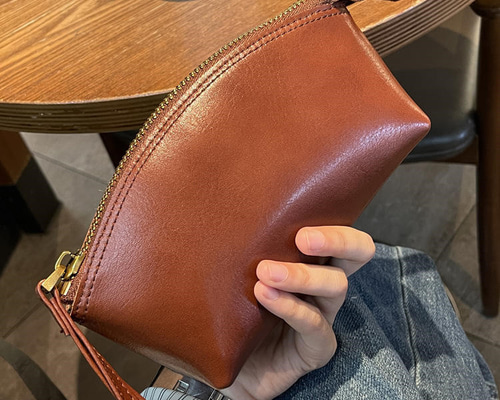 未使用 中澤鞄 波 ウエーブ型押し 長財布 牛革 茶色 クロコ ワニ革 型押し 牛革 L字ファスナー 長財布 | 株式会社