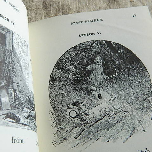 ブック 1 ☆McGuffey's First Eclectic Reader 英語学習本 ヴィンテージ