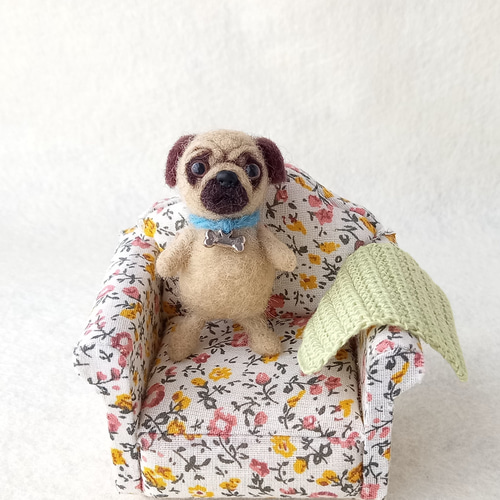 羊毛フェルト 犬 ペキニーズ パグ 鏡餅 専用 羊毛フェルト舞妓パグちゃん | 羊毛フェルトパグとHANAの店