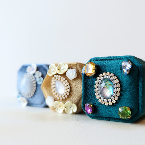 リングボックス 指輪ケース ジュエリーボックス アバロンシェル 天然石