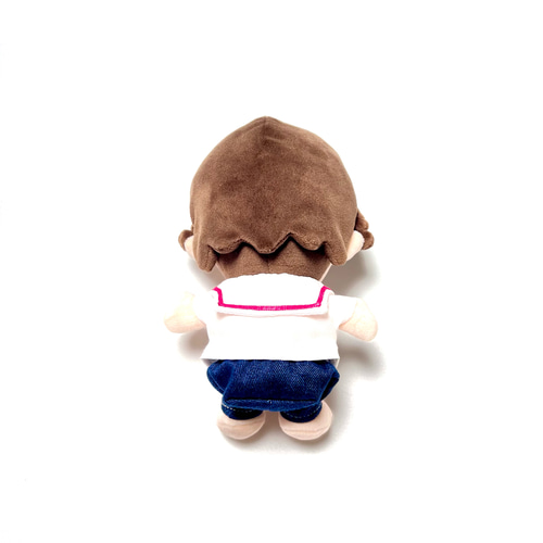 ∞ちびぬい］つけ襟(セーラー)／白 無柄×リボン(白) ぬいぐるみ SHIKI