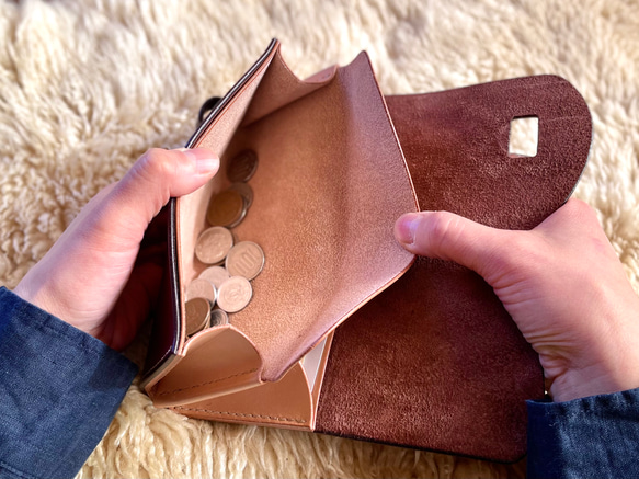 バイカー ロングウォレット［カービング・ナチュラル］／本革 レザー 長財布 ヴァイキング 北欧 1室