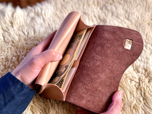 バイカー ロングウォレット［カービング・ナチュラル］／本革 レザー 長財布 ヴァイキング 北欧 1室