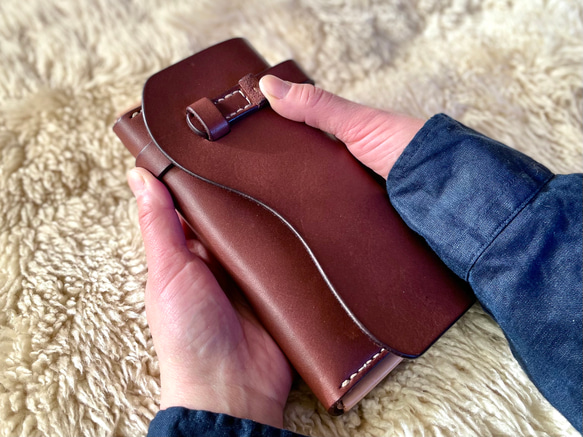 バイカー ロングウォレット［カービング・ナチュラル］／本革 レザー 長財布 ヴァイキング 北欧 1室