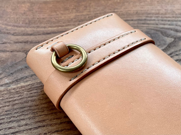 バイカー ロングウォレット［カービング・ナチュラル］／本革 レザー 長財布 ヴァイキング 北欧 1室