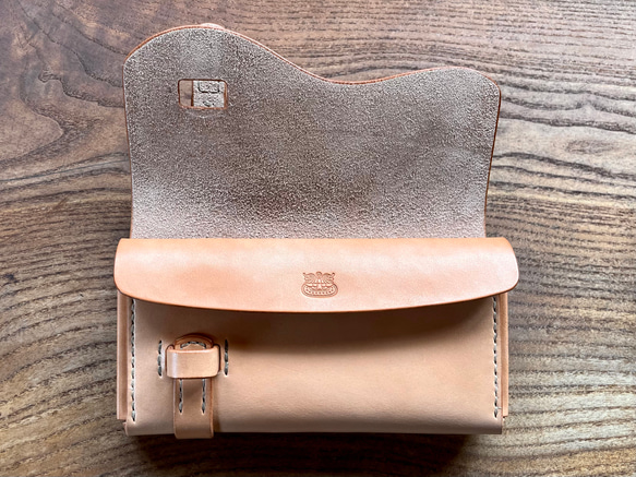 バイカー ロングウォレット［カービング・ナチュラル］／本革 レザー 長財布 ヴァイキング 北欧 1室