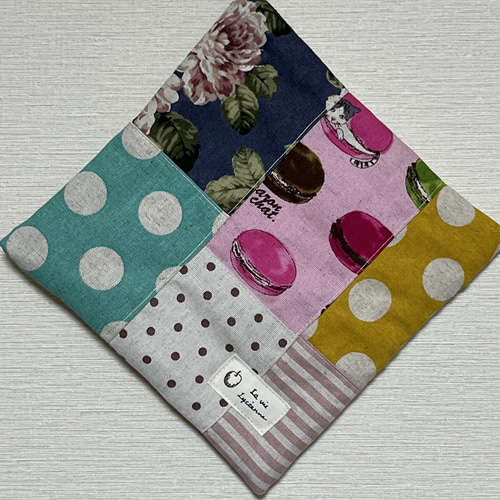ポットマット＊鍋敷き＊鍋つかみ＊パッチワーク風＊ハンドメイド