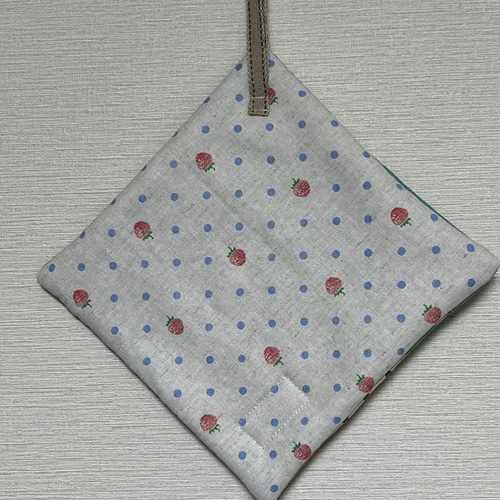 ハンドメイド+ポットマット+鍋敷き+パッチワーク+マカロンネコ