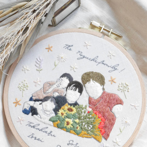 手刺繍で紡ぐ似顔絵ボード 雑貨・その他 dechi dechi 通販 18098142