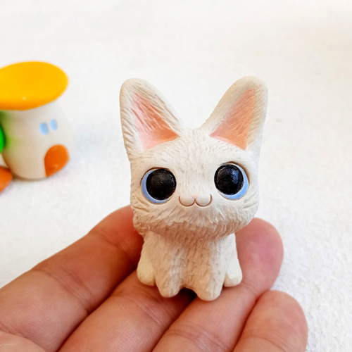 白猫・シャム猫とても小さな人形 A or B 動物の陶器 その他置物 工房