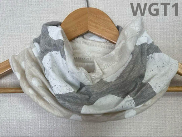 WGT1ターバン兼用スペシャルグレー&ホワイトドット国内手作りネック 