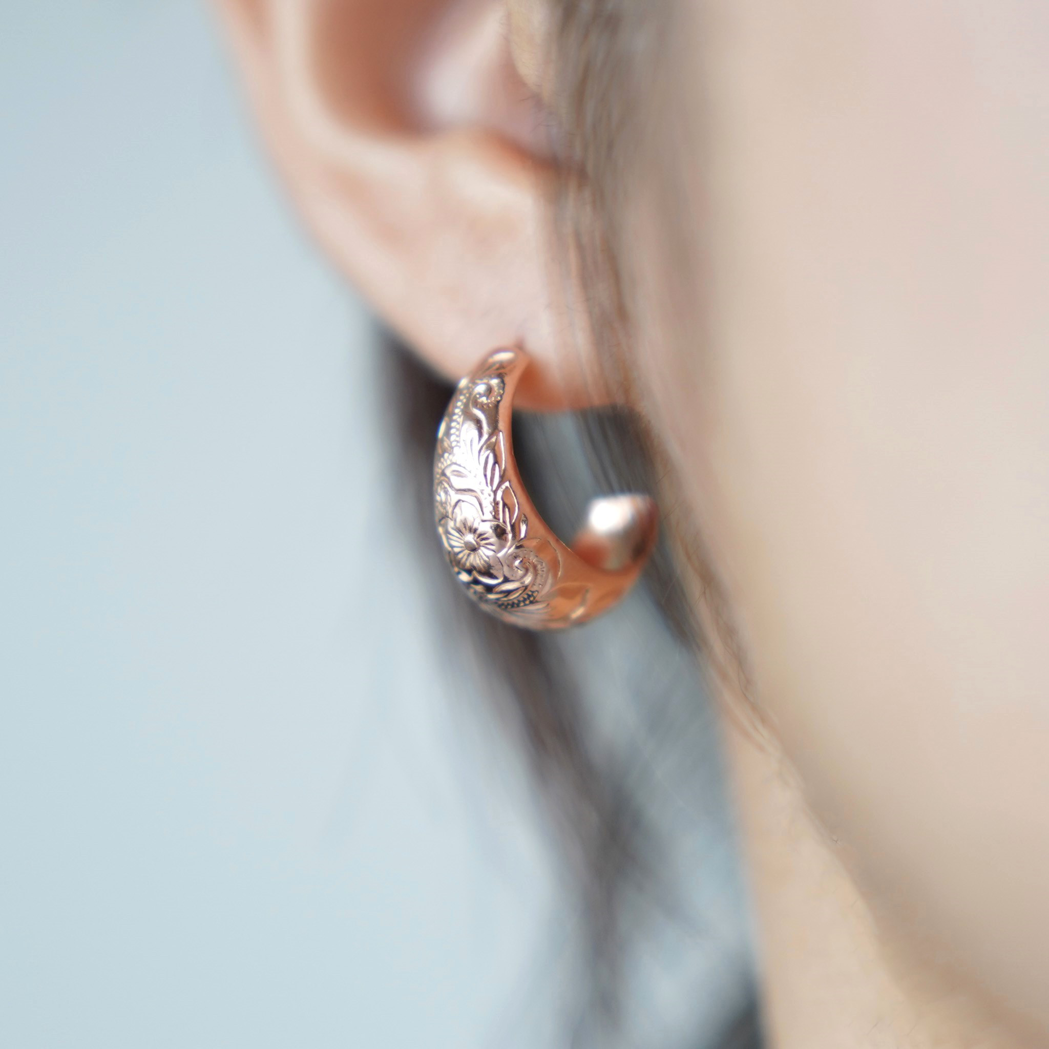 マイレのボリュームハワイアンピアス／シルバー ゴールド ピンクゴールド《送料無料》