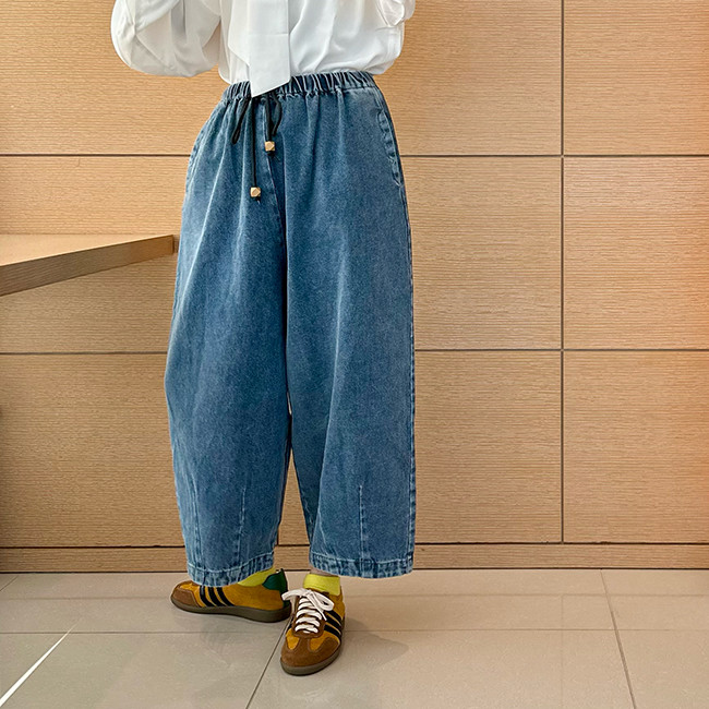 【数量限定新作再販】XS/S/M/Lサイズ♪丈選べる♪ヴィンテージ風合い国産デニムバルーンイージーパンツ24044DM