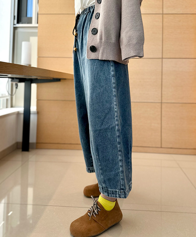 【数量限定新作再販】XS/S/M/Lサイズ♪丈選べる♪ヴィンテージ風合い国産デニムバルーンイージーパンツ24044DM