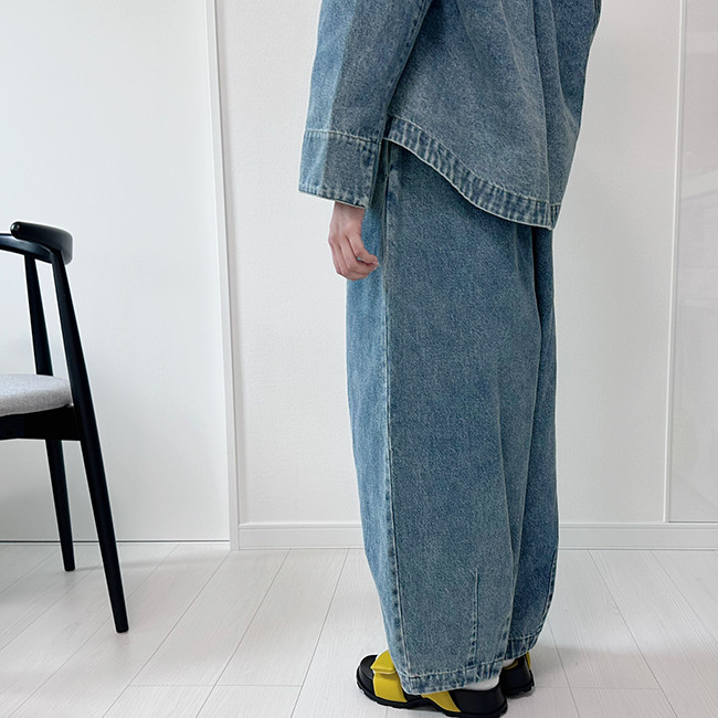 【数量限定新作再販】XS/S/M/Lサイズ♪丈選べる♪ヴィンテージ風合い国産デニムバルーンイージーパンツ24044DM