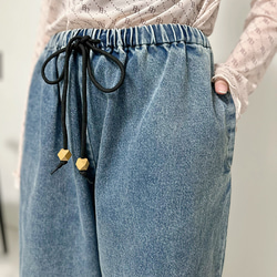 【数量限定新作再販】XS/S/M/Lサイズ♪丈選べる♪ヴィンテージ風合い国産デニムバルーンイージーパンツ24044DM 5枚目の画像