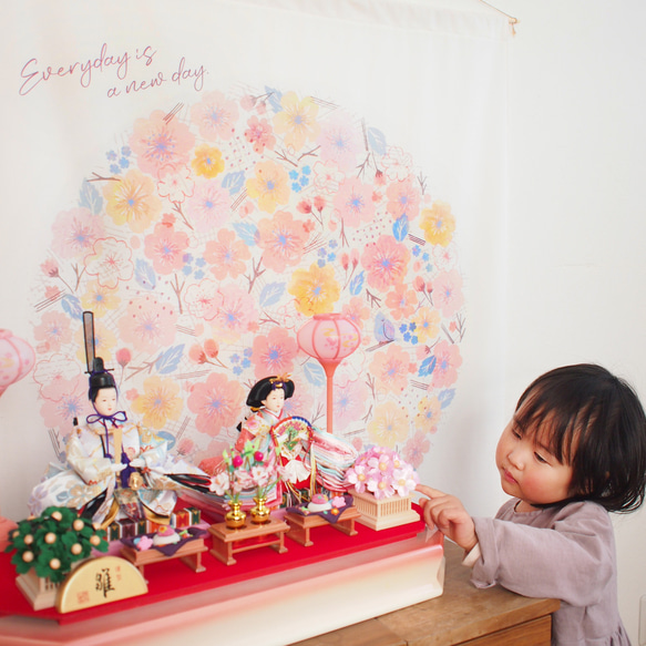 ワケありな絶品／桜円のタペストリー／ひな祭り 大サイズ（簡単壁飾り