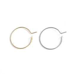 ese76-1【20個/10ペア】約15mm 太さ約0.7mm 華奢 リング状 フープピアス 金具 サージカルステンレス 6枚目の画像