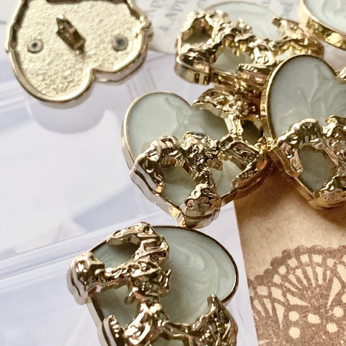 18×18mm 1個】 飾り ボタン ◇1128◇ レトロ アンティーク 