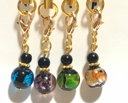 ★762 琉球ガラス にゃんこ玉チャーム 24809f6b8dfb9ea729e5332ed5eb10